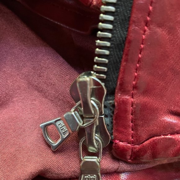 Red Isamu Katayama Backlash Leather Coat size S - Picture 7 of 9